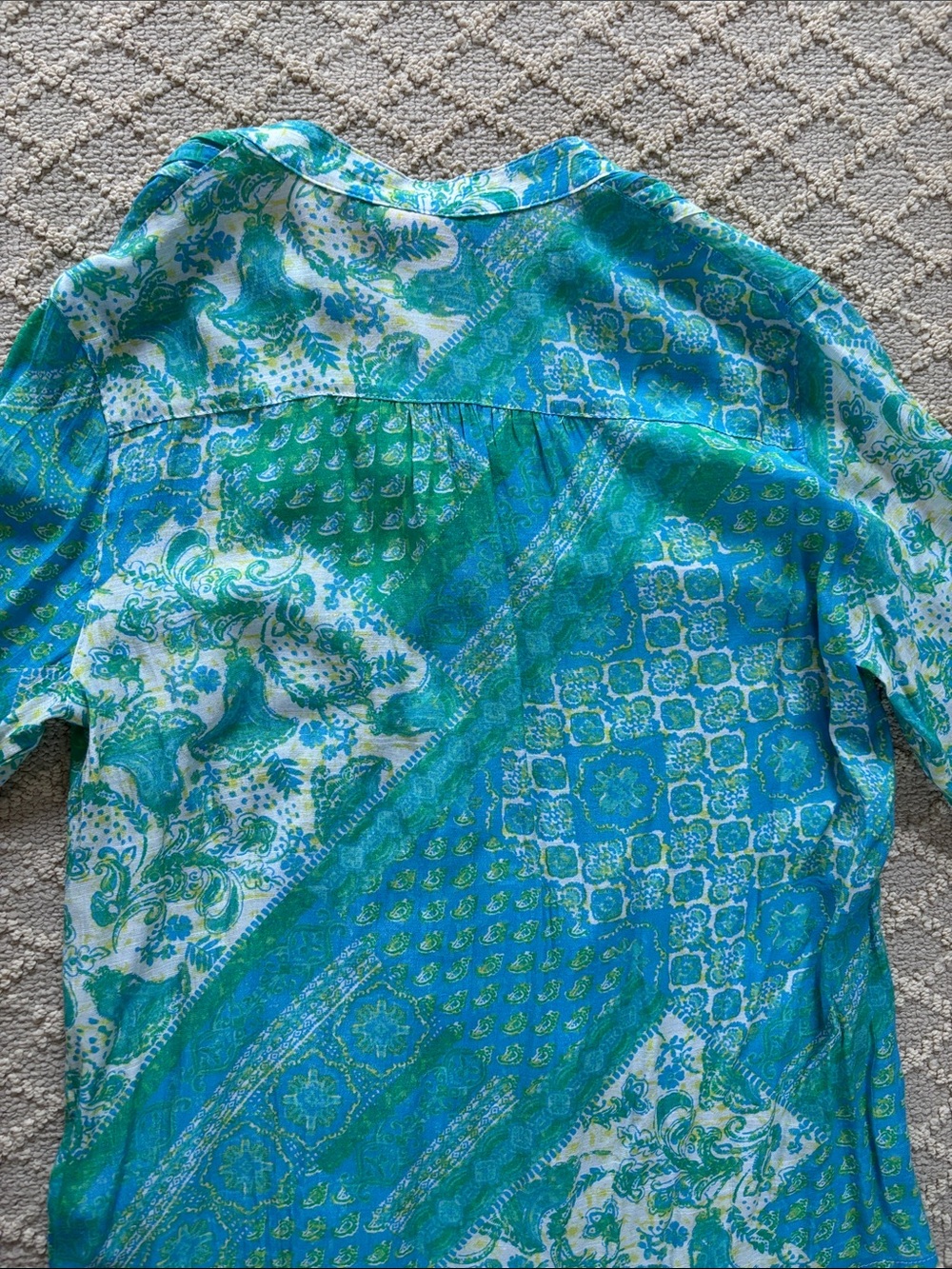 Ruby Rd Printed Button-Up Tunic Blouse - Picture 11 of 12